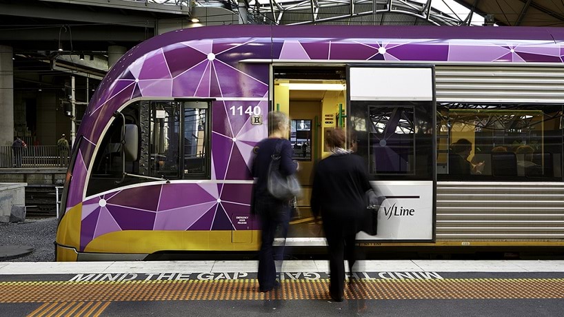 Passengers boarding a train