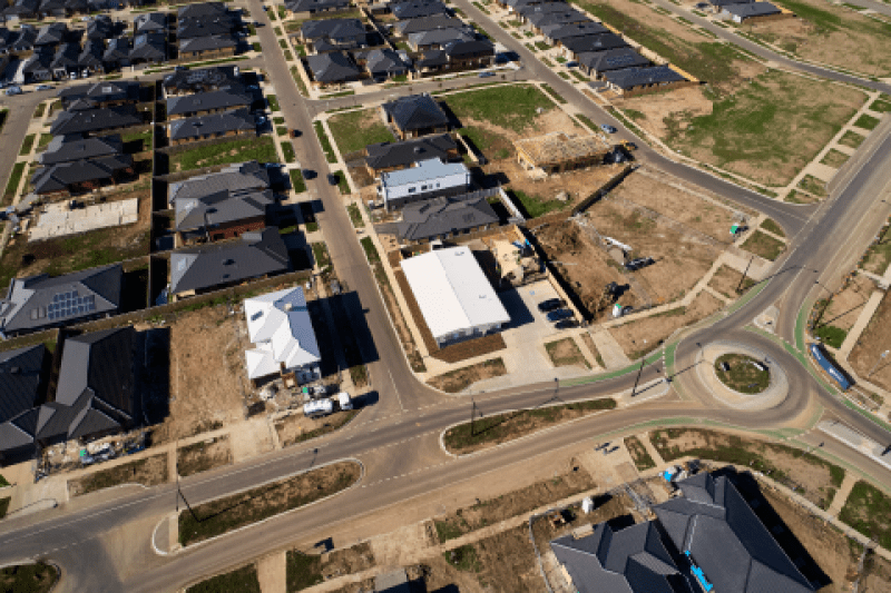 aerial image of a subdivision 