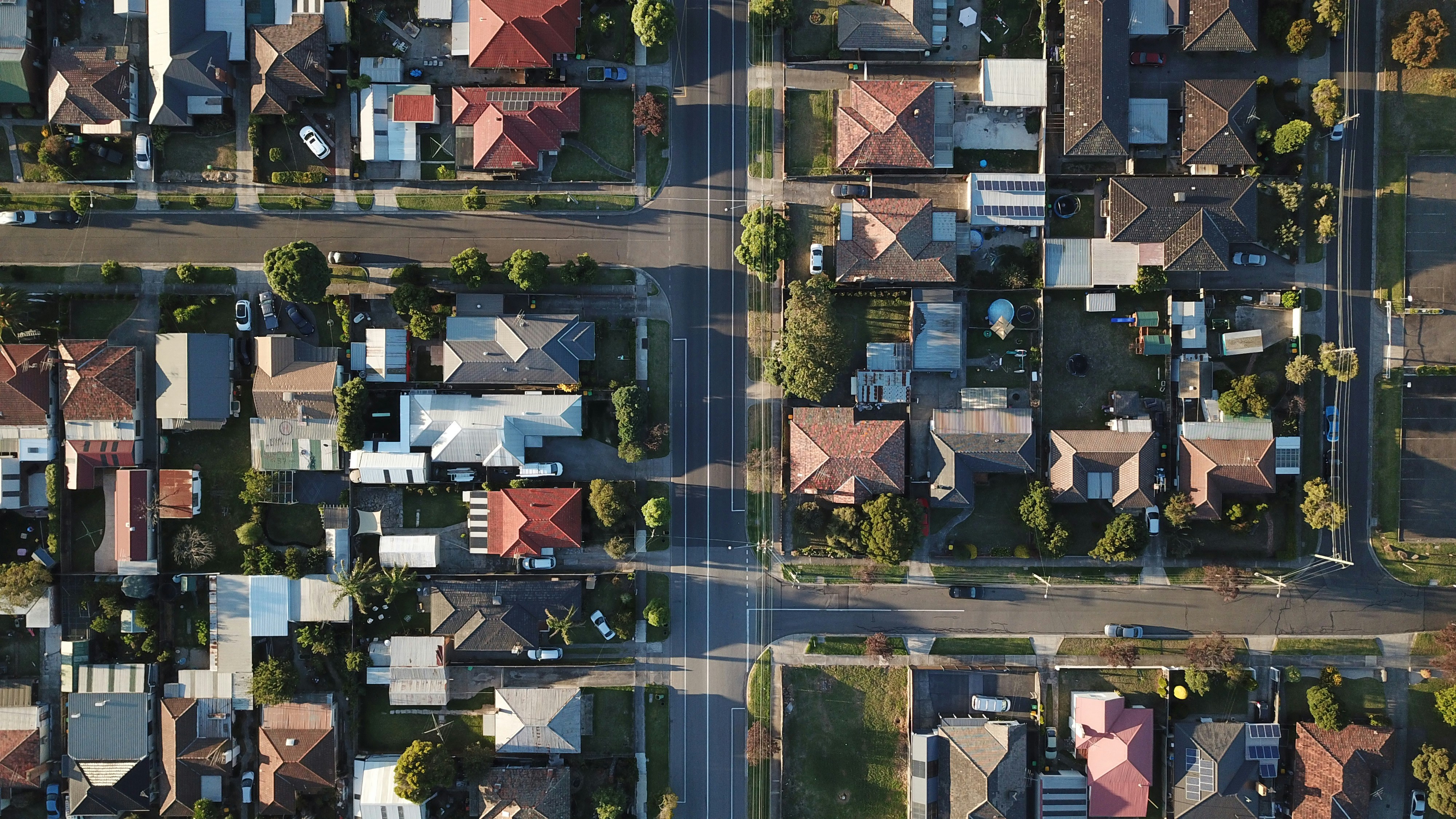 Aerial photograph of melbourne suburb